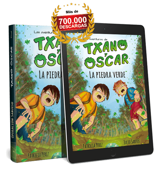 Txano y Óscar - La piedra verde - 700000 descargas - libro gratis Portada libro Txano y Óscar - la piedra verde